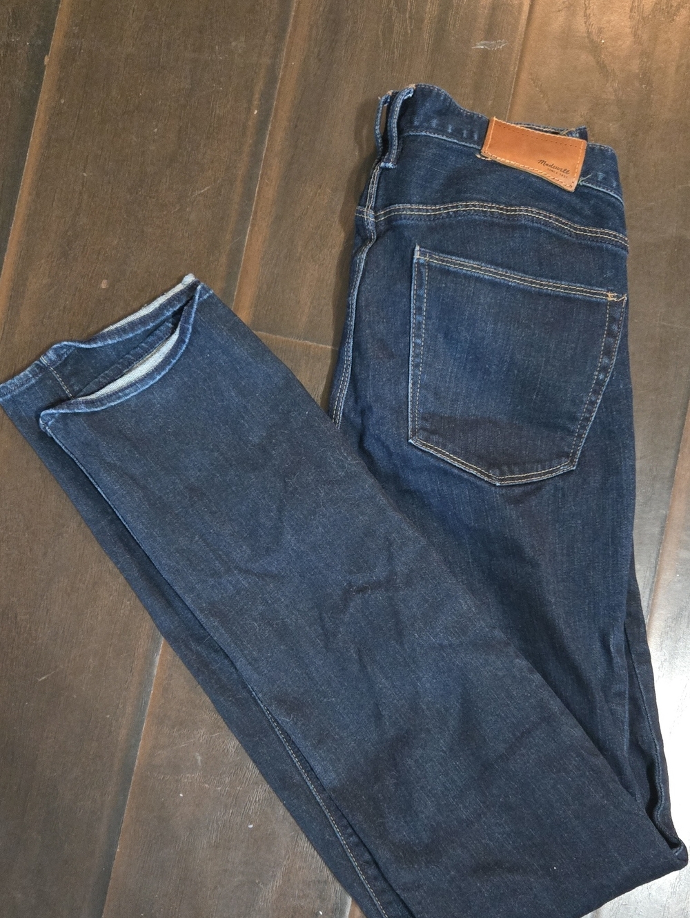 Madewell Rail Straight Dark Blue Denim Jeans